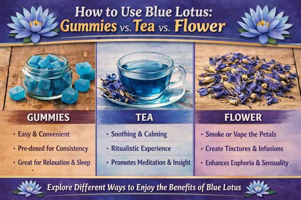 How to Use Blue Lotus: Gummies vs. Tea vs. Flower