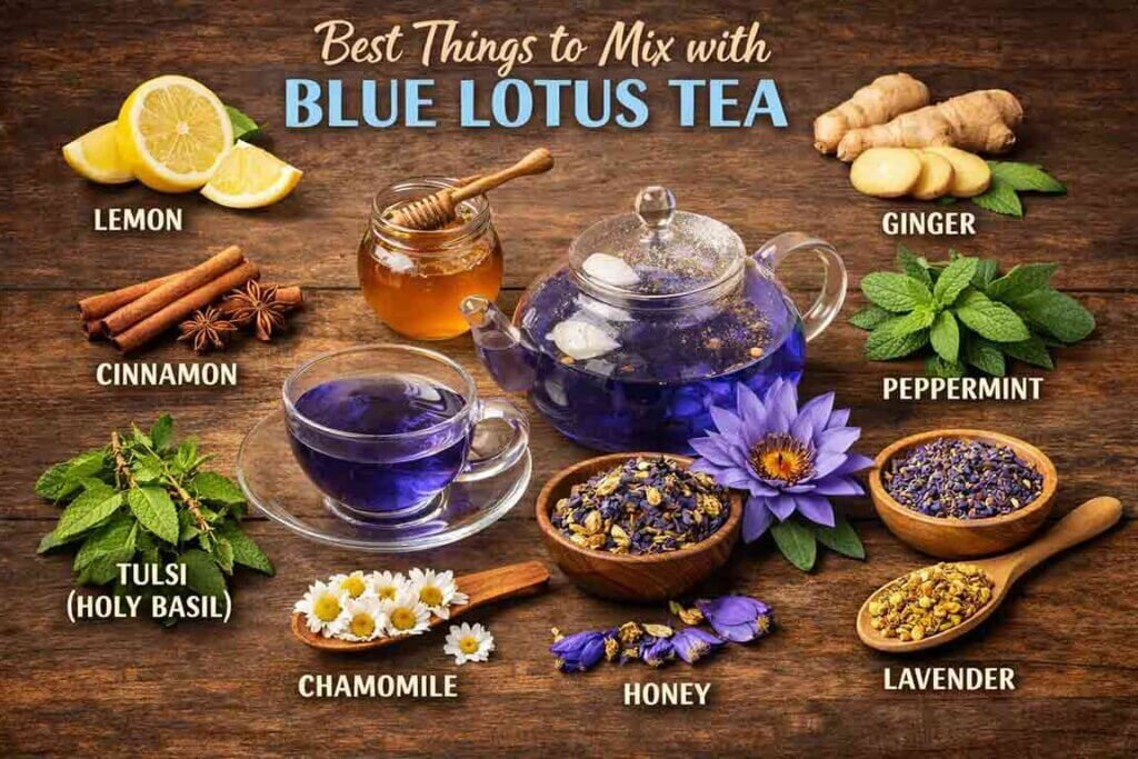 best things to mix with blue lotus tea