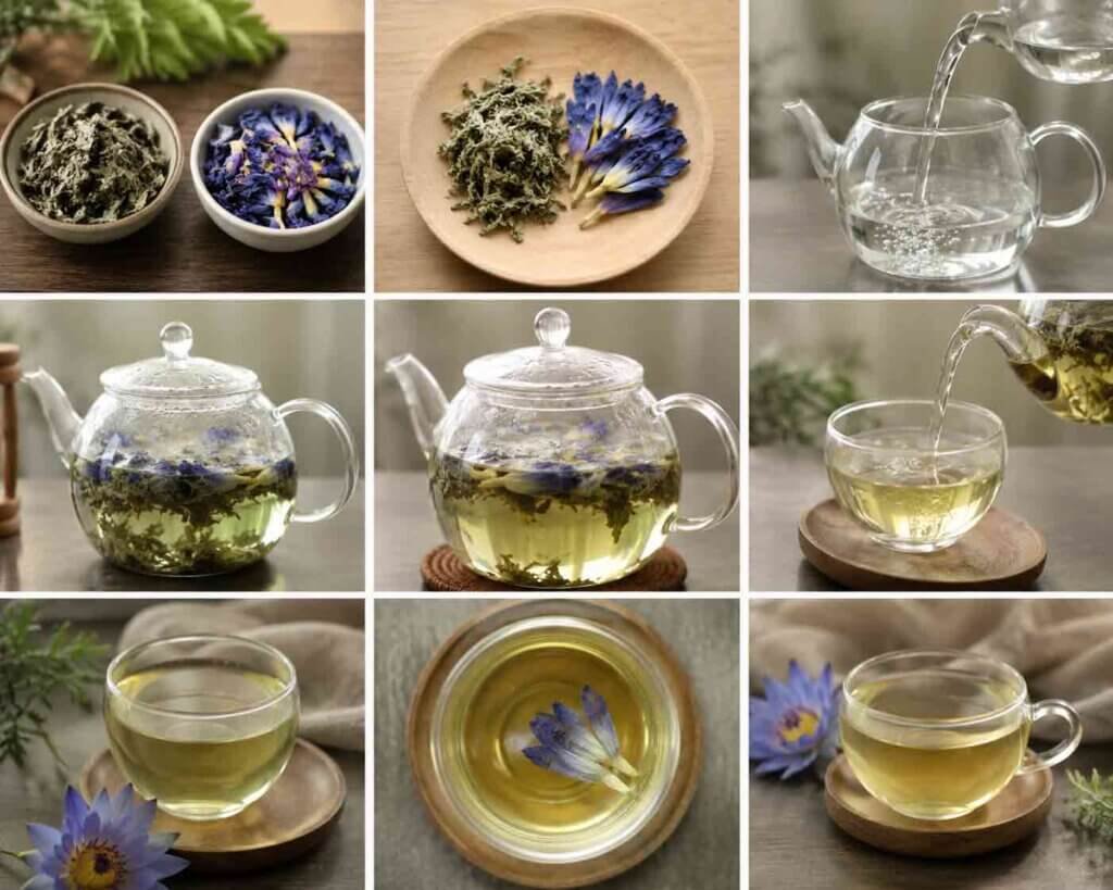 How to Brew a Cup of Mugwort and Blue Lotus Tea at Home